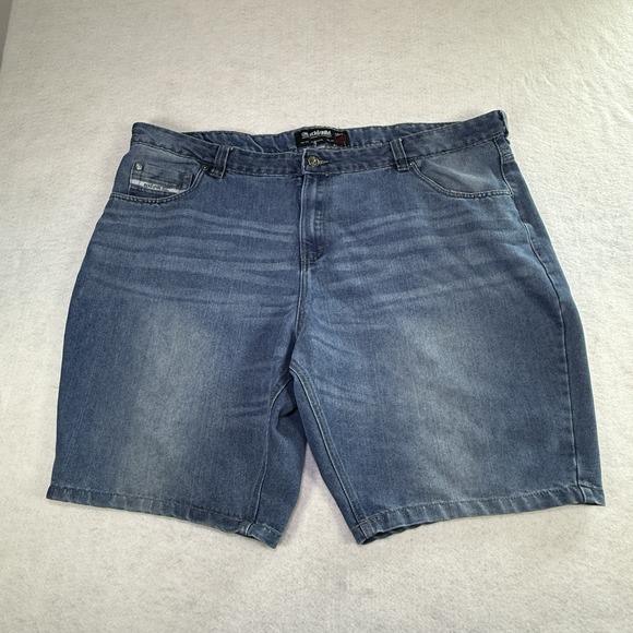 Vintage Y2K Ecko Unltd Baggy Fit Blue Denim Loop Jean Shorts‎ Size 46 - Picture 1 of 6